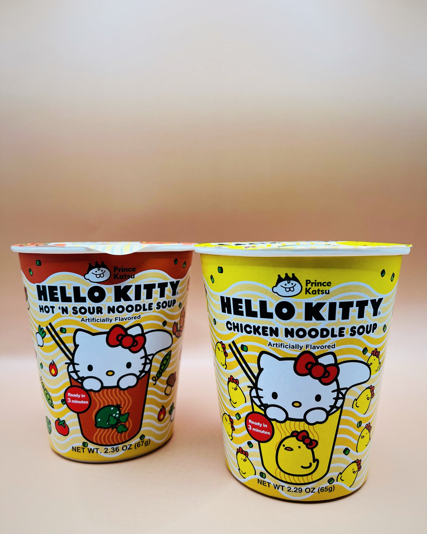 Hello Kitty 🐱 (2) Ramen, Chicken + Hot ‘n Sour